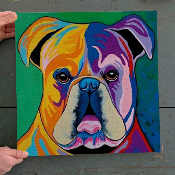 Dog Square Canvas – Wall Art Canvas Prints – Colourful Dog Painting – Dog Wall Art Canvas – Furlidays