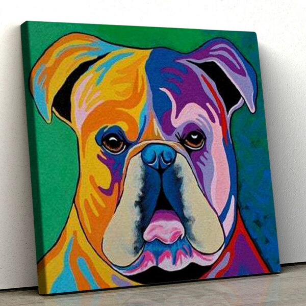 Dog Square Canvas – Wall Art Canvas Prints – Colourful Dog Painting – Dog Wall Art Canvas – Furlidays