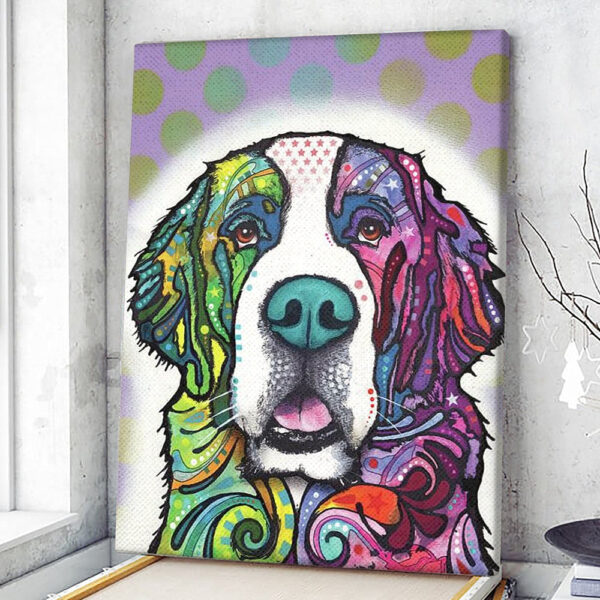 Dog Portrait Canvas – Saint Bernard Canvas Print – Dog Canvas Art – Dog Wall Art Canvas – Furlidays