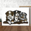 Dog Landscape Canvas – Australian Shepherd Puppy – Canvas Print – Canvas With Dogs On It – Dog Wall Art Canvas – Furlidays