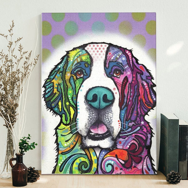 Dog Portrait Canvas – Saint Bernard Canvas Print – Dog Canvas Art – Dog Wall Art Canvas – Furlidays