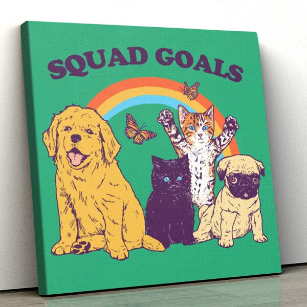 Dog Square Canvas – Squad Goals – Dog Canvas Print – Dog Canvas Art – Dog Painting Posters – Dog Wall Art Canvas – Furlidays
