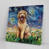 Dog Square Canvas – Goldendoodle Night…