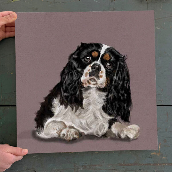 Dog Square Canvas – King Charles Big Eyes – Canvas Print -Dog Wall Art Canvas – Dog Poster Printing – Dog Canvas Art – Furlidays