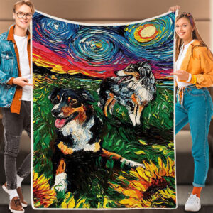 Dog Blankets – Starry Australian Shepherds…