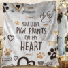 Fleece Throw Blanket – Blanket With Cats Face – Cat Blanket – Cat Fleece Blanket – You Leave Paw Prints on My Heart – Furlidays