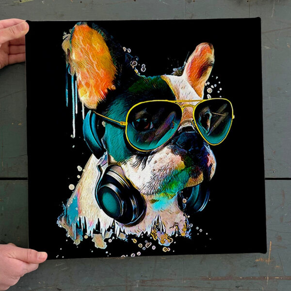 Dog Square Canvas – French Bulldog Watercolor – Home Decor Poster – Dog Canvas Print – Dog Wall Art Canvas – Furlidays