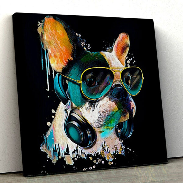 Dog Square Canvas – French Bulldog Watercolor – Home Decor Poster – Dog Canvas Print – Dog Wall Art Canvas – Furlidays