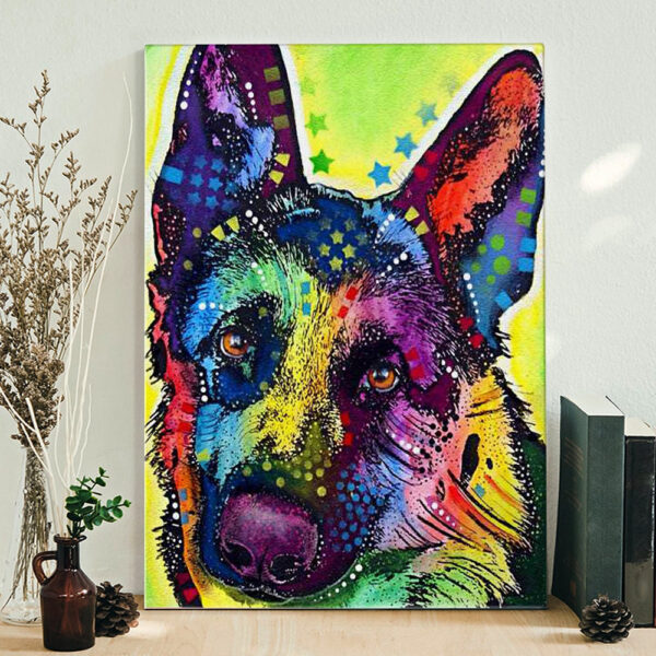 Dog Portrait Canvas – German Shepherd – Canvas Print – Dog Wall Art Canvas – Dog Canvas Print – Furlidays