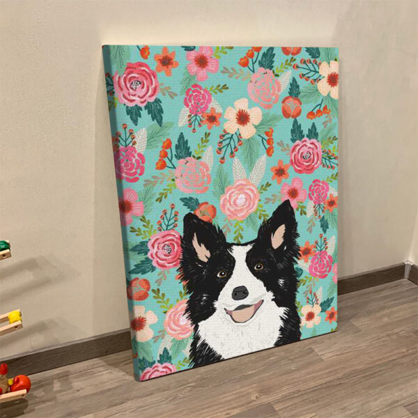 Dog Portrait Canvas – Border Collie – Dog Poster Printing – Canvas Print – Dog Wall Art Canvas – Furlidays