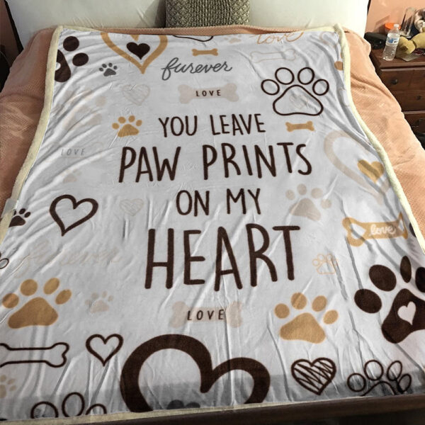 Fleece Throw Blanket – Blanket With Cats Face – Cat Blanket – Cat Fleece Blanket – You Leave Paw Prints on My Heart – Furlidays