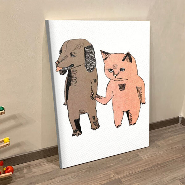 Dog Portrait Canvas – Cat And Dog – Canvas Print – Cats Canvas Print – Dog Canvas Art – Furlidays