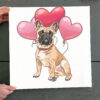 Dog Square Canvas – French Bulldog And Balloons – Canvas Print – Dog Canvas Print – Dog Canvas Art – Furlidays