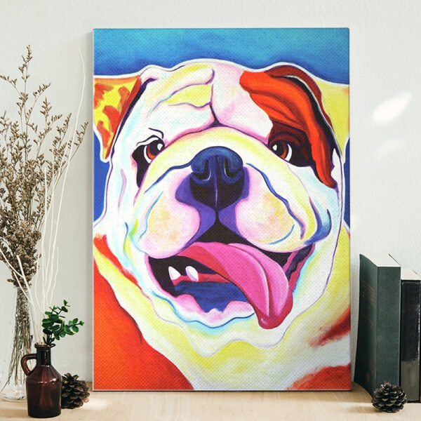 Dog Portrait Canvas – Bully Grin Canvas Print – Dog Canvas Print – Dog Wall Art Canvas – Furlidays