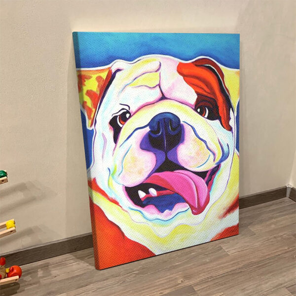 Dog Portrait Canvas – Bully Grin Canvas Print – Dog Canvas Print – Dog Wall Art Canvas – Furlidays