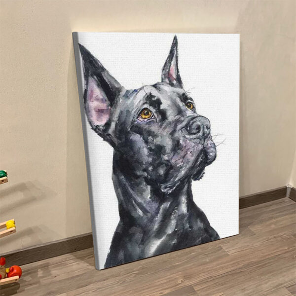 Dog Portrait Canvas – Black Great Dane – Canvas Print – Dog Canvas Art – Dog Poster Printing – Furlidays
