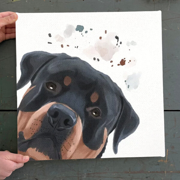 Dog Square Canvas – Curious Rottweiler – Dog Canvas Print – Dog Wall Art Canvas – Dog Canvas Art – Furlidays