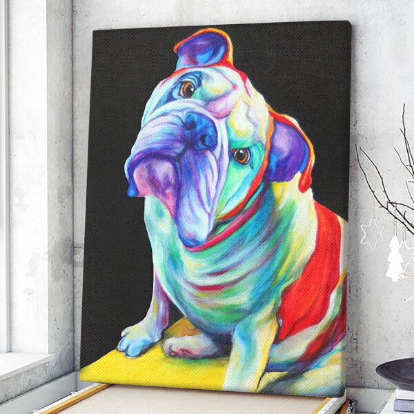 Dog Portrait Canvas – English Bulldog Canvas Print – Dog Canvas Print – Dog Wall Art Canvas – Dog Poster Printing – Furlidays