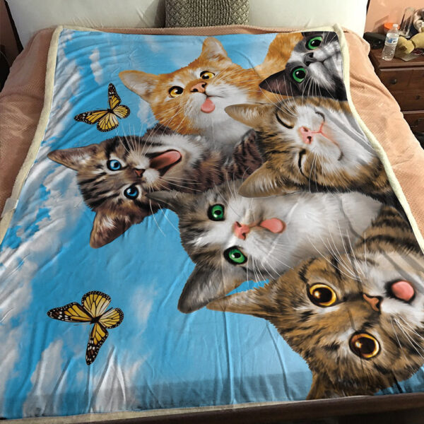 Cat Blanket – Cat Throw Blanket – Cat Fleece Blanket – Blanket With Cats Face – Cats Selfie – Furlidays