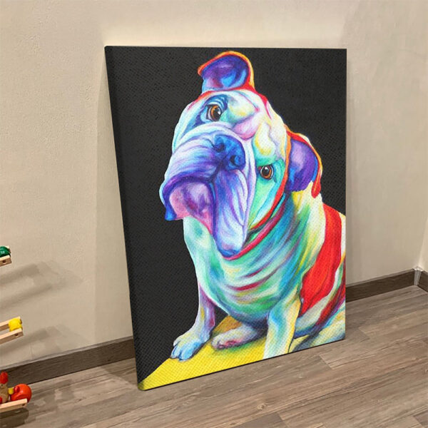 Dog Portrait Canvas – English Bulldog Canvas Print – Dog Canvas Print – Dog Wall Art Canvas – Dog Poster Printing – Furlidays