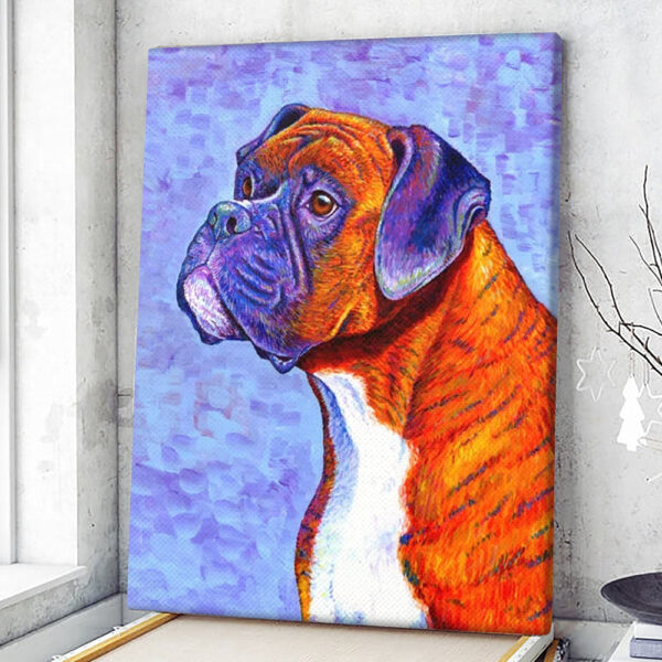 Dog Portrait Canvas – Brindle Boxer – Dog Canvas Print – Dog Canvas Art – Dog Wall Art Canvas – Furlidays