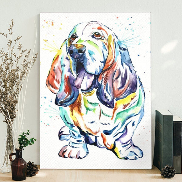 Dog Portrait Canvas – Basset Hound – Dog Wall Art Canvas – Canvas Print – Canvas With Dogs On It – Furlidays