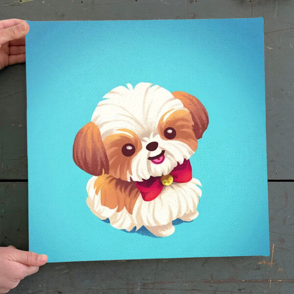 Dog Square Canvas – Shih Tzu Love – Canvas Print – Dog Painting Posters – Dog Canvas Art – Furlidays