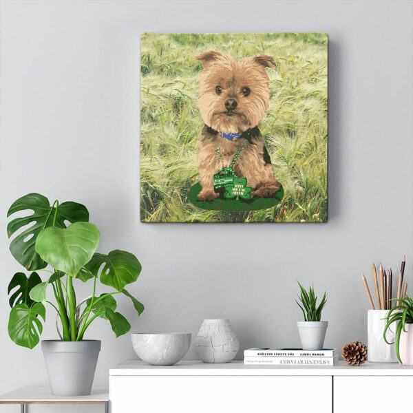 Dog Square Canvas – Kiss me I’m Irish – Yorkshire Terrier – Dogs Canvas Print – Dog Wall Art Canvas – Furlidays