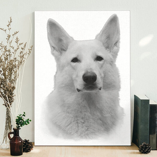 Dog Portrait Canvas – White German Shepherd – Dog Painting Posters – Canvas Print – Canvas With Dogs On It – Furlidays