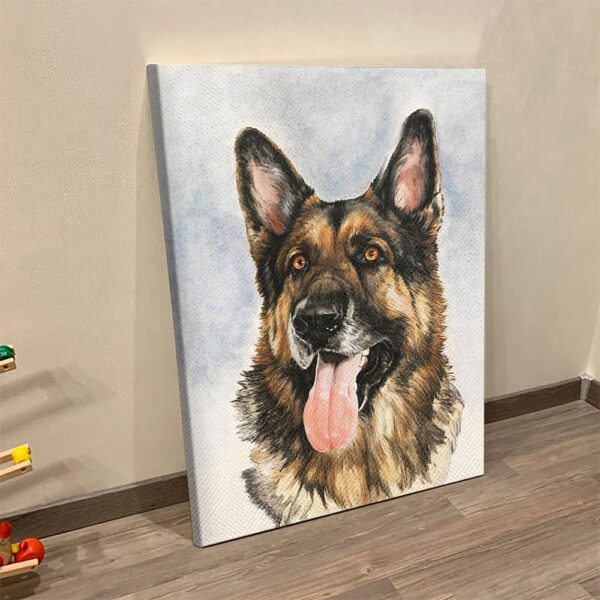 Dog Portrait Canvas – German Shepherd Canvas Print – Dog Wall Art Canvas – Dog Poster Printing – Furlidays