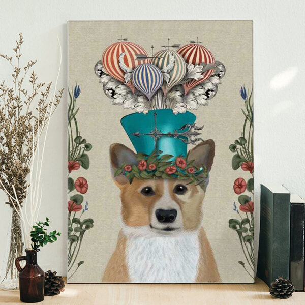 Dog Portrait Canvas – Corgi – Canvas Print – Dog Poster Printing – Dog Canvas Art – Furlidays