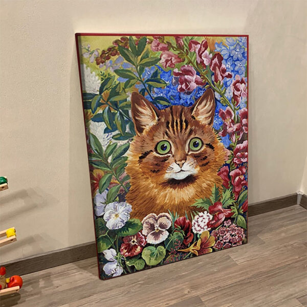 Cat Portrait Canvas – Louis Wain’s Cats – Cat In The Garden – Canvas Print – Cats Canvas Print – Furlidays