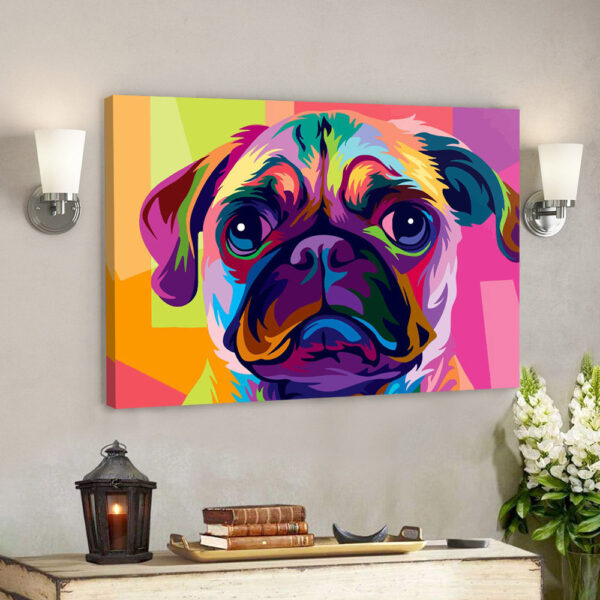 Pug Dog Pop Art – Dog Picture – Dog Canvas Poster – Dog Wall Art – Gifts For Dog Lovers – Furlidays