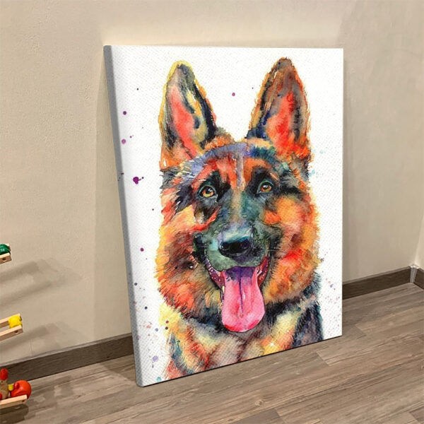 Dog Portrait Canvas – German Shepherd Pet Portrait Canvas Print – Dog Wall Art Canvas – Dog Poster Printing – Furlidays