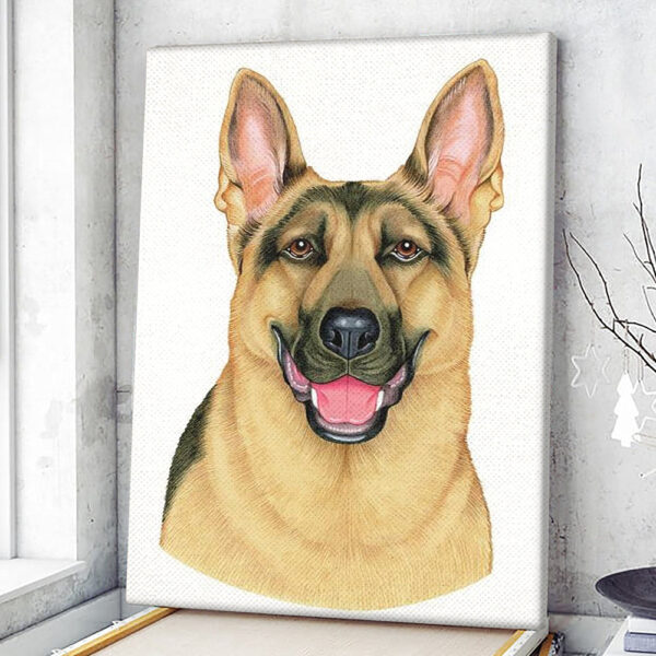 Dog Portrait Canvas – German Shepherd Portrait Canvas Print – Dog Wall Art Canvas – Dog Canvas Art – Dog Poster Printing – Furlidays