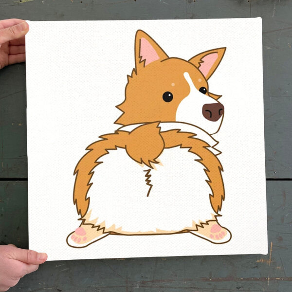 Dog Square Canvas – Corgi Butt – Dog Canvas Print – Dog Canvas Art – Dog Canvas Print – Furlidays
