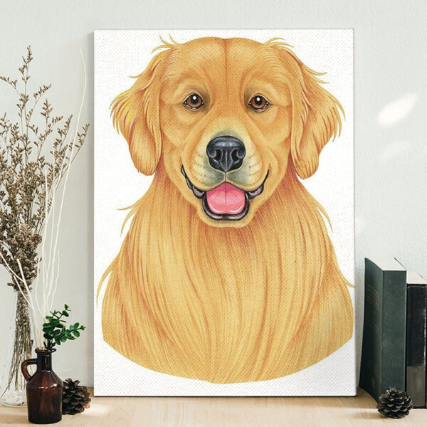 Dog Portrait Canvas – Golden Retriever Portrait Canvas Print – Dog Wall Art Canvas – Dog Canvas Art – Dog Poster Printing – Furlidays