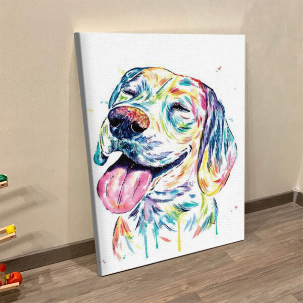 Dog Portrait Canvas – Loveable Beagle – Canvas Print – Dog Canvas Art – Dog Poster Printing – Dog Wall Art Canvas – Furlidays