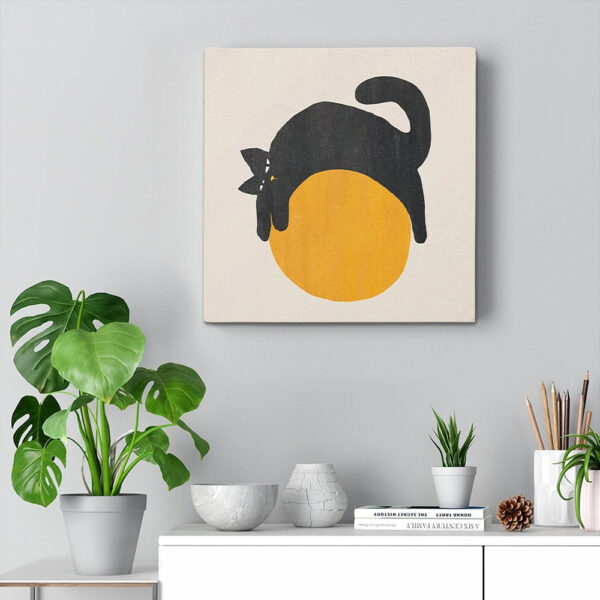 Cat Square Canvas – Cat With Ball – Canvas Print – Cat Canvas – Cat Wall Art Canvas – Furlidays
