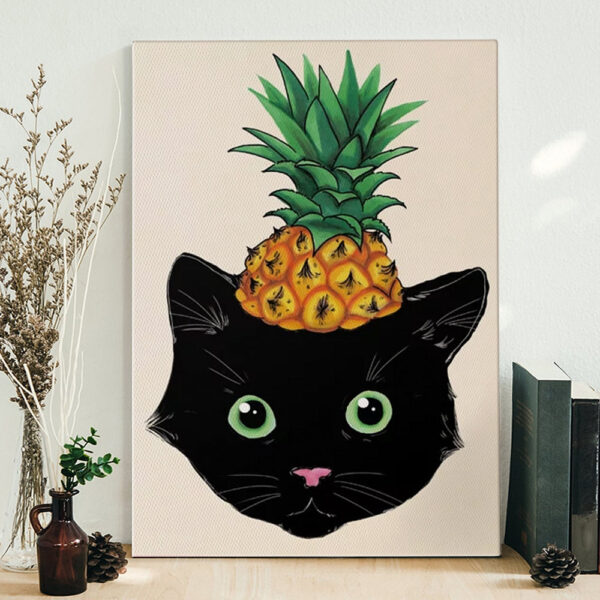 Cat Portrait Canvas – Pineapple Kitty Canvas Print – Cats Canvas Print – Canvas With Cats On It – Furlidays