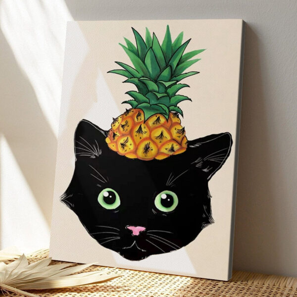 Cat Portrait Canvas – Pineapple Kitty Canvas Print – Cats Canvas Print – Canvas With Cats On It – Furlidays