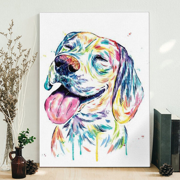 Dog Portrait Canvas – Loveable Beagle – Canvas Print – Dog Canvas Art – Dog Poster Printing – Dog Wall Art Canvas – Furlidays