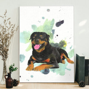Dog Portrait Canvas – Rottweiler Happy…