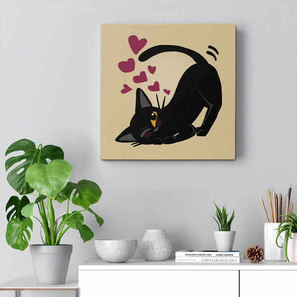 Cat Square Canvas – Love Love Love – Cat Wall Art Canvas – Canvas Print – Cats Canvas Print – Furlidays
