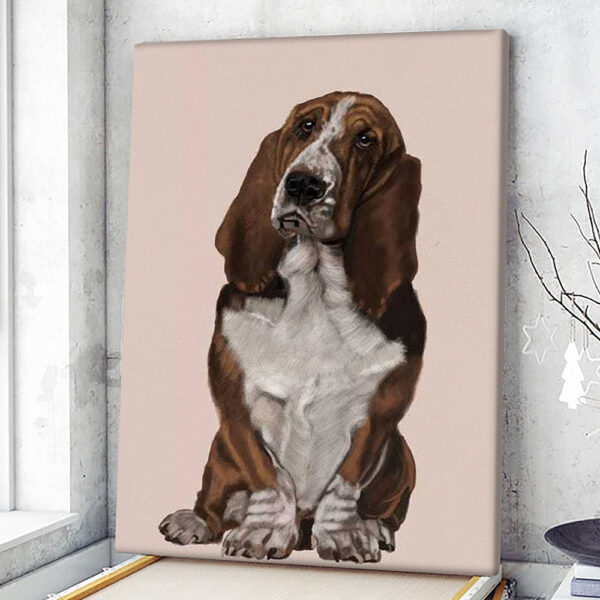 Dog Portrait Canvas – Bassett Hound – Canvas Print – Dog Poster Printing – Dog Wall Art Canvas – Furlidays