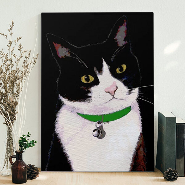 Cat Portrait Canvas – Tuxedo Cat Canvas Print – Canvas With Cats On It – Cat Wall Art Canvas – Furlidays