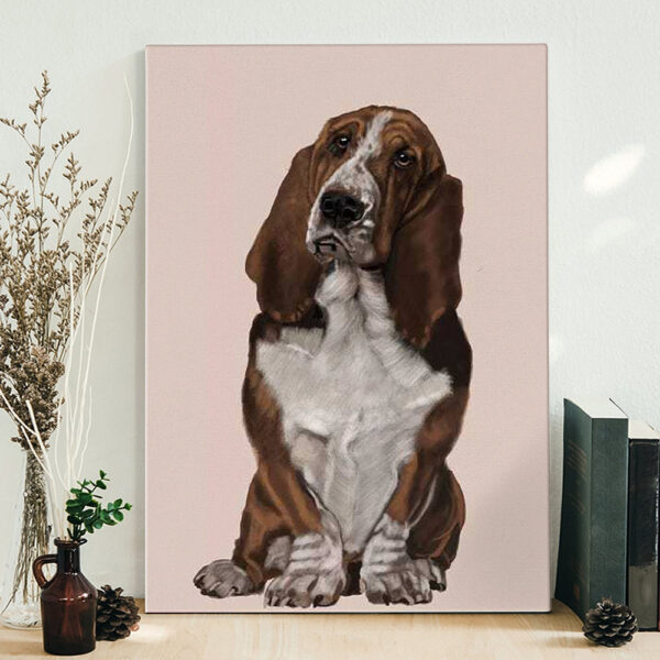 Dog Portrait Canvas – Bassett Hound – Canvas Print – Dog Poster Printing – Dog Wall Art Canvas – Furlidays