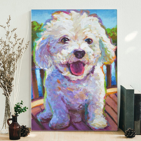 Dog Portrait Canvas – Bichon Frise – Canvas Print – Canvas With Dogs On It – Dog Wall Art Canvas – Dog Canvas Art – Furlidays