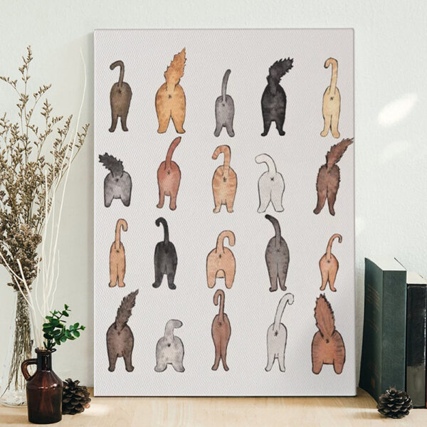 Cat Portrait Canvas – Cat Butts – Canvas Print – Cat Wall Art Canvas – Cats Canvas Print – Furlidays