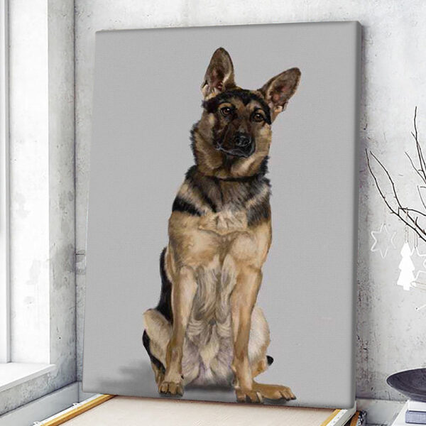 Dog Portrait Canvas – German Shepherd – Canvas Print – Dog Wall Art Canvas – Dog Poster Printing – Furlidays